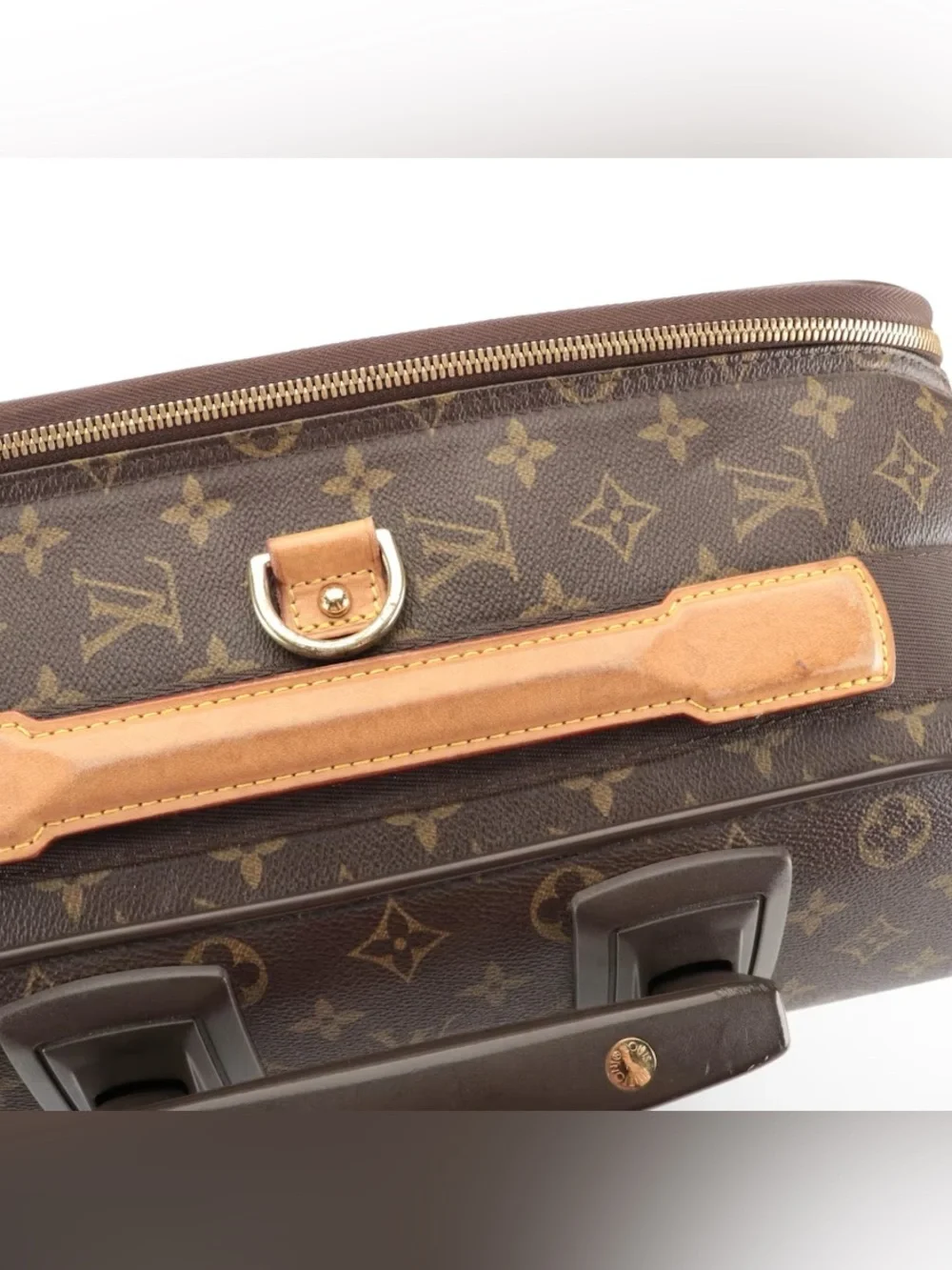 Louisa Vuitton Pégase 50 Rolling Suitcase Monogram Canvas & Vachetta Leather